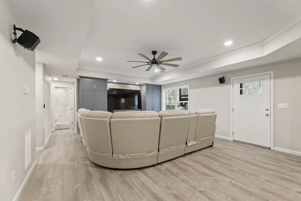 Finished basement in Cumming, GA by HomeVantage