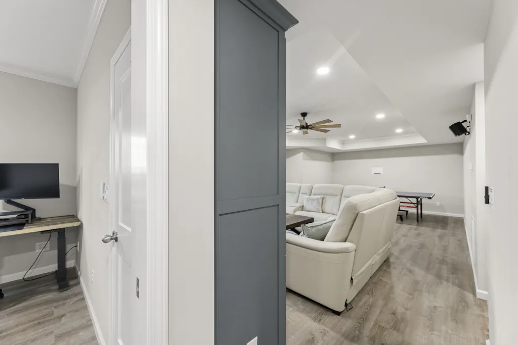 Finished basement in Cumming, GA by HomeVantage