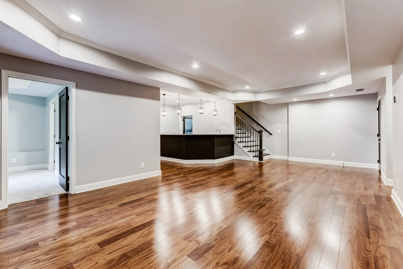 Finished basement in Cumming, GA by HomeVantage