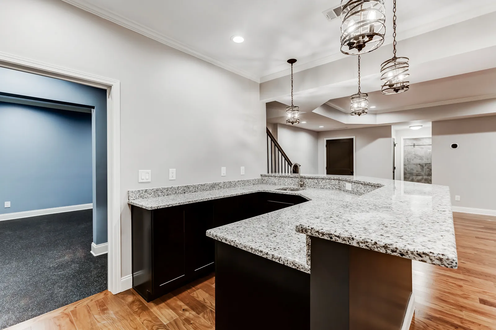 Finished basement in Cumming, GA by HomeVantage