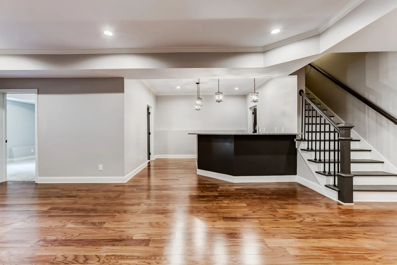 Finished basement in Cumming, GA by HomeVantage