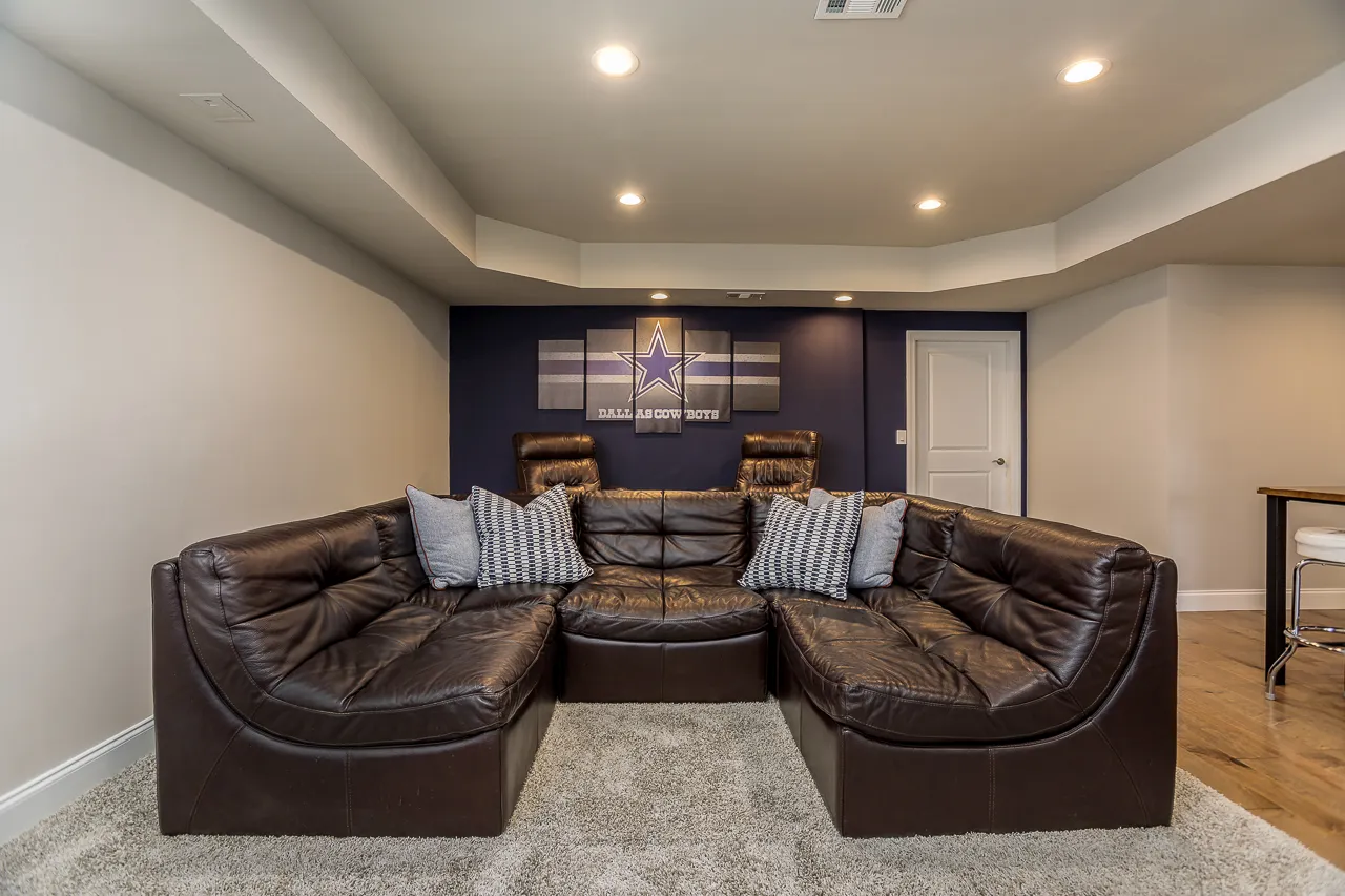 Finished basement in Cumming, GA by HomeVantage