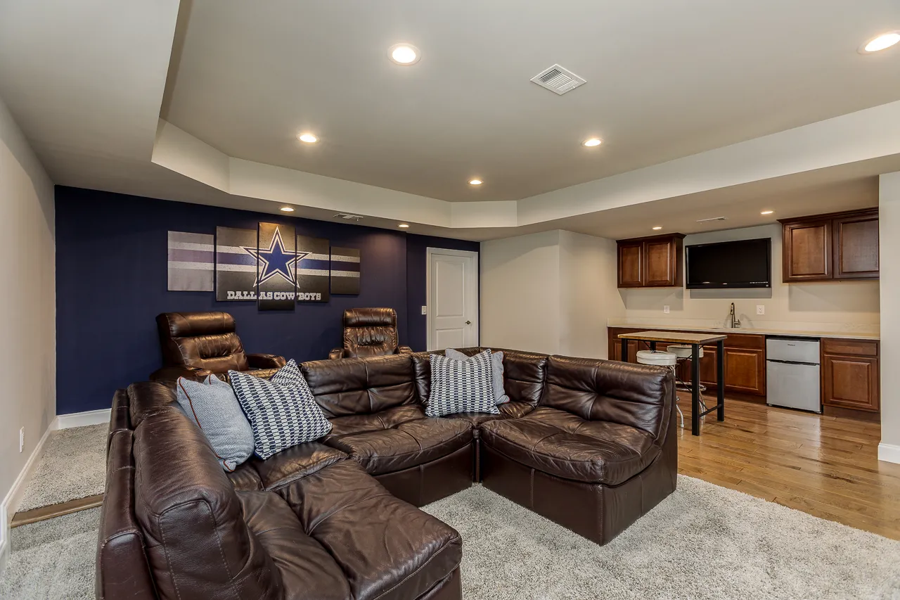 Finished basement in Cumming, GA by HomeVantage