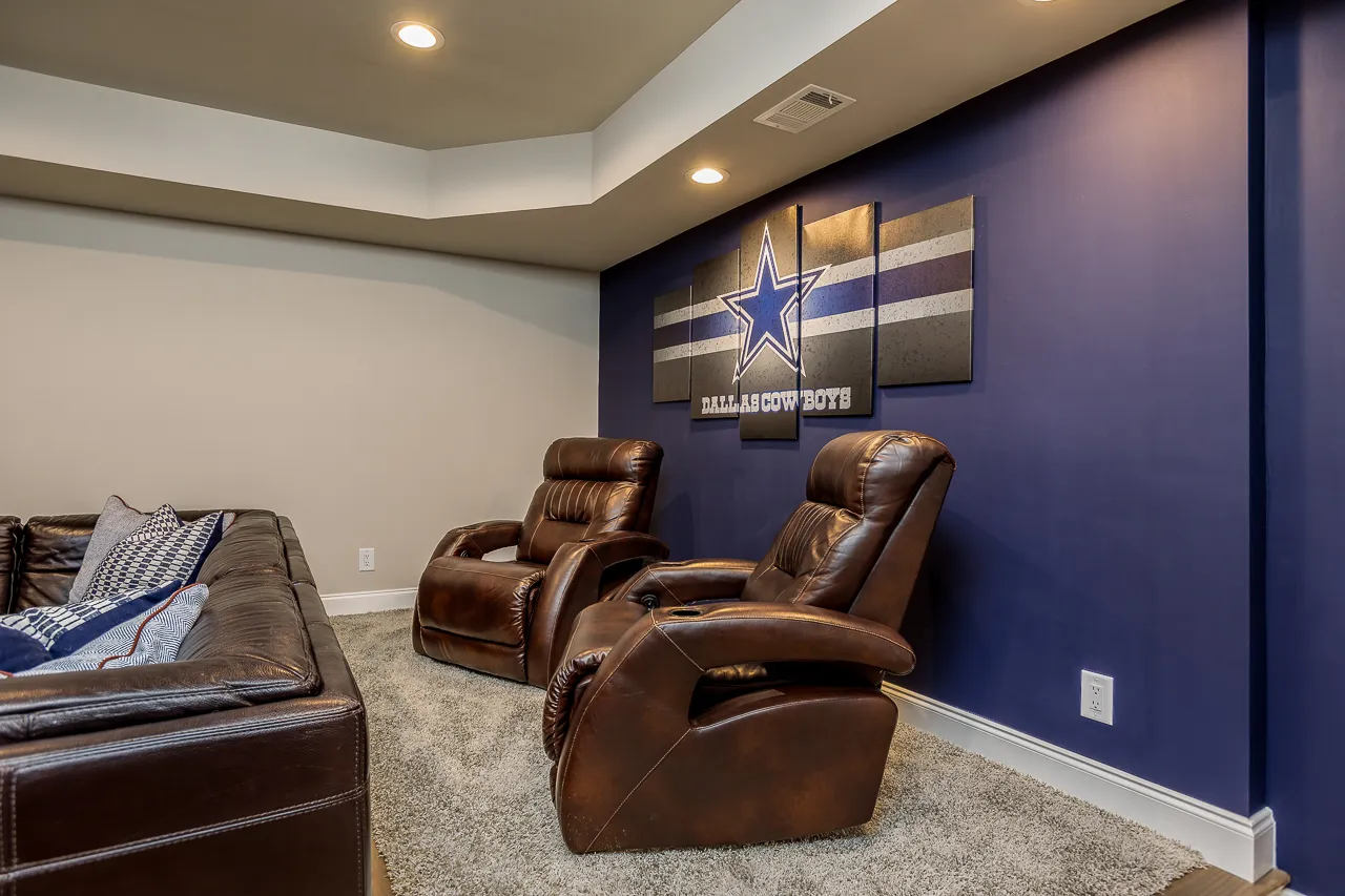 Finished basement in Cumming, GA by HomeVantage