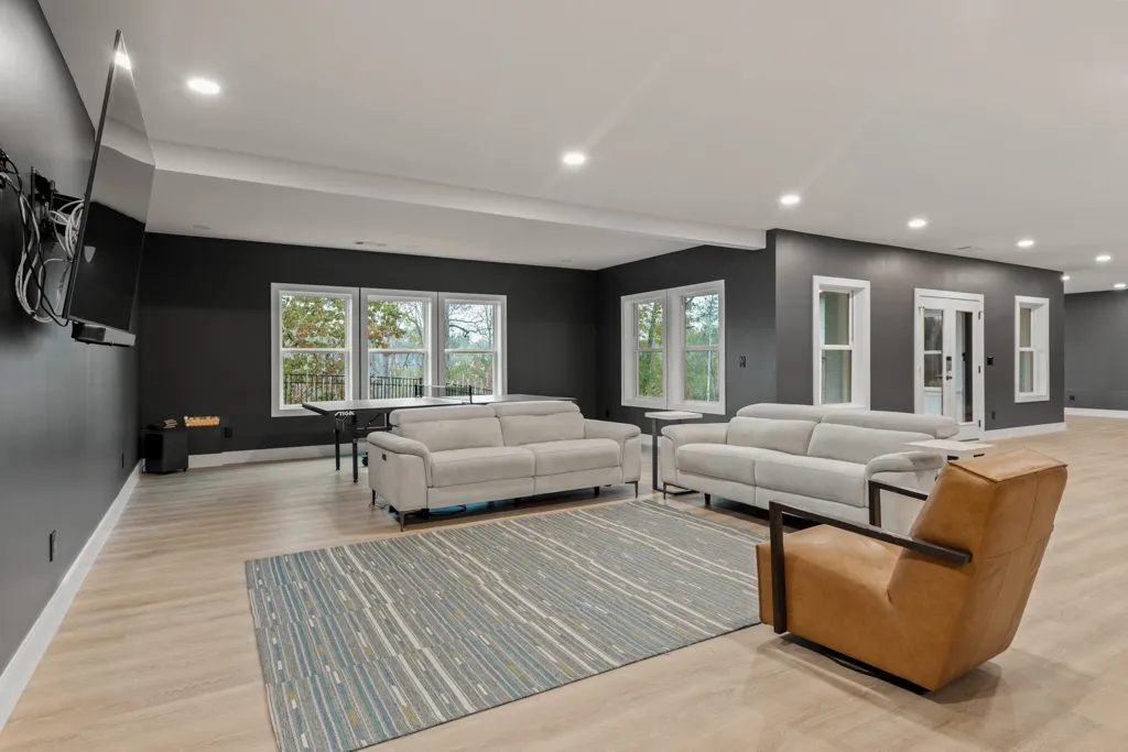 Finished basement in Cumming, GA by HomeVantage