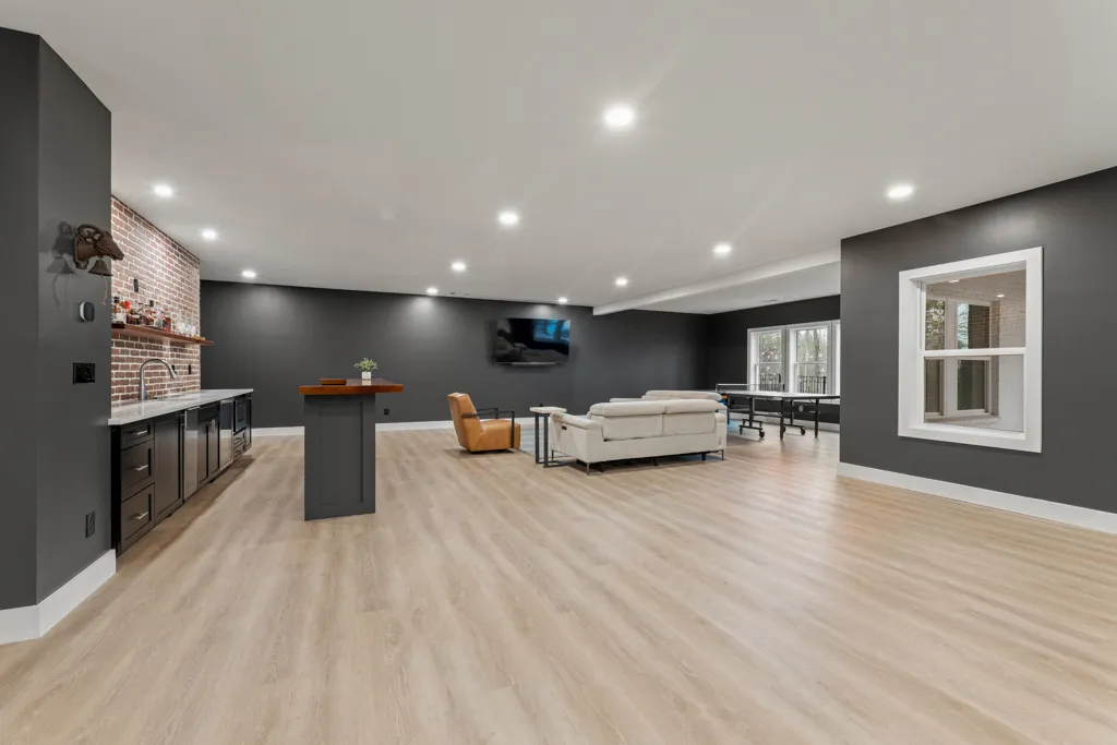 Finished basement in Cumming, GA by HomeVantage