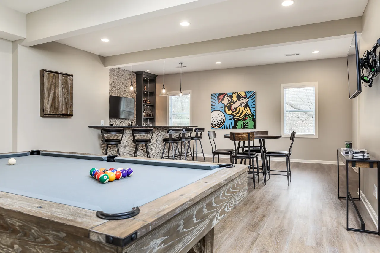 Finished basement in Milton, GA by HomeVantage