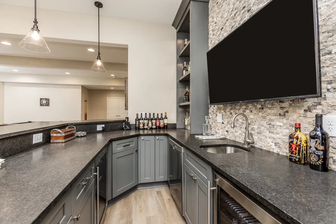 Finished basement in Milton, GA by HomeVantage