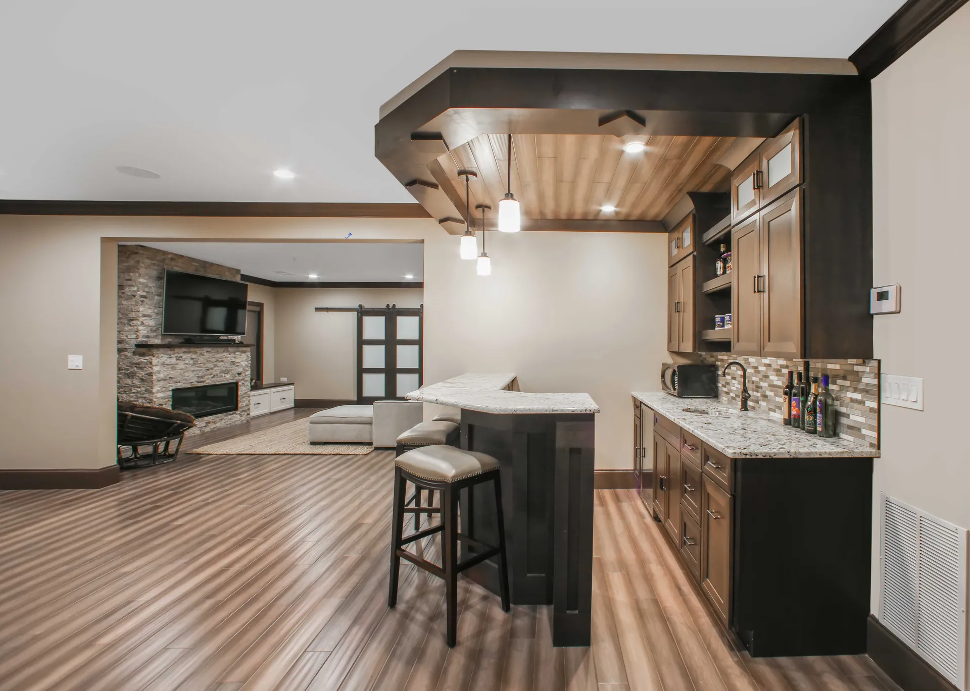 Finished basement in Roswell, GA by HomeVantage