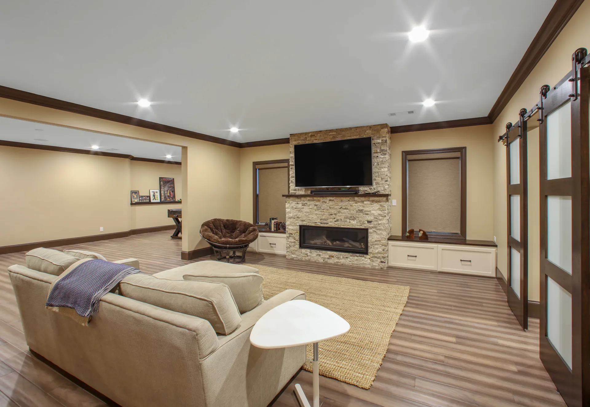 Finished basement in Roswell, GA by HomeVantage