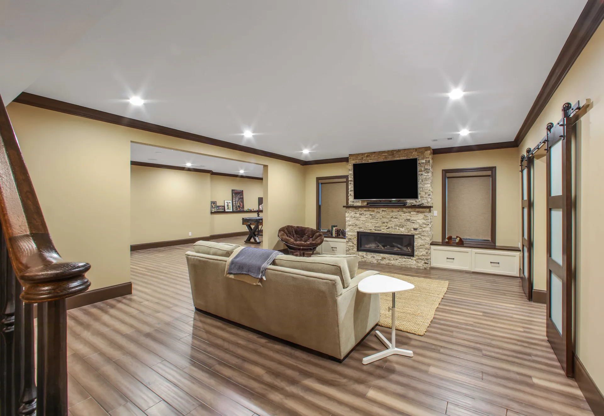 Finished basement in Roswell, GA by HomeVantage