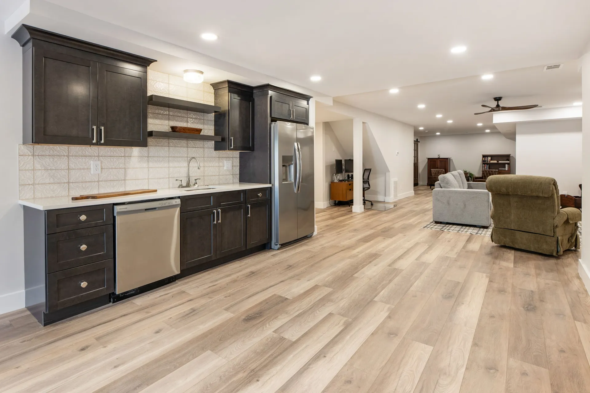 Finished basement in Roswell, GA by HomeVantage