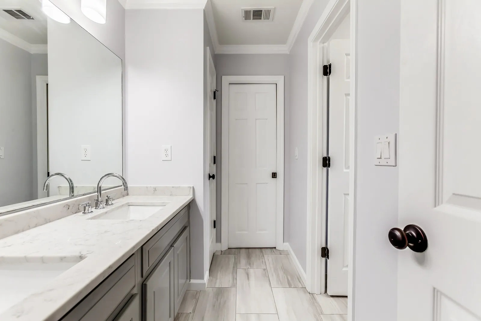 Walk-in shower — Alpharetta bathroom remodel by HomeVantage