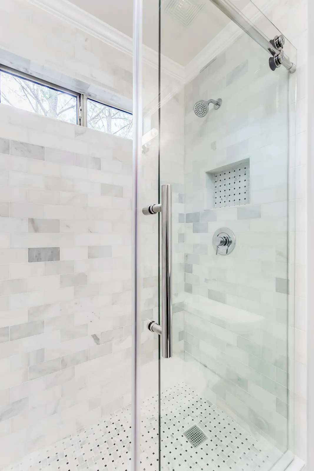 Walk-in shower — Alpharetta bathroom remodel by HomeVantage