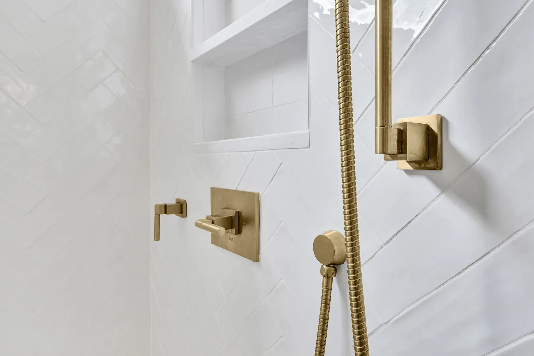 Walk-in shower, Custom tilework — Alpharetta bathroom remodel by HomeVantage