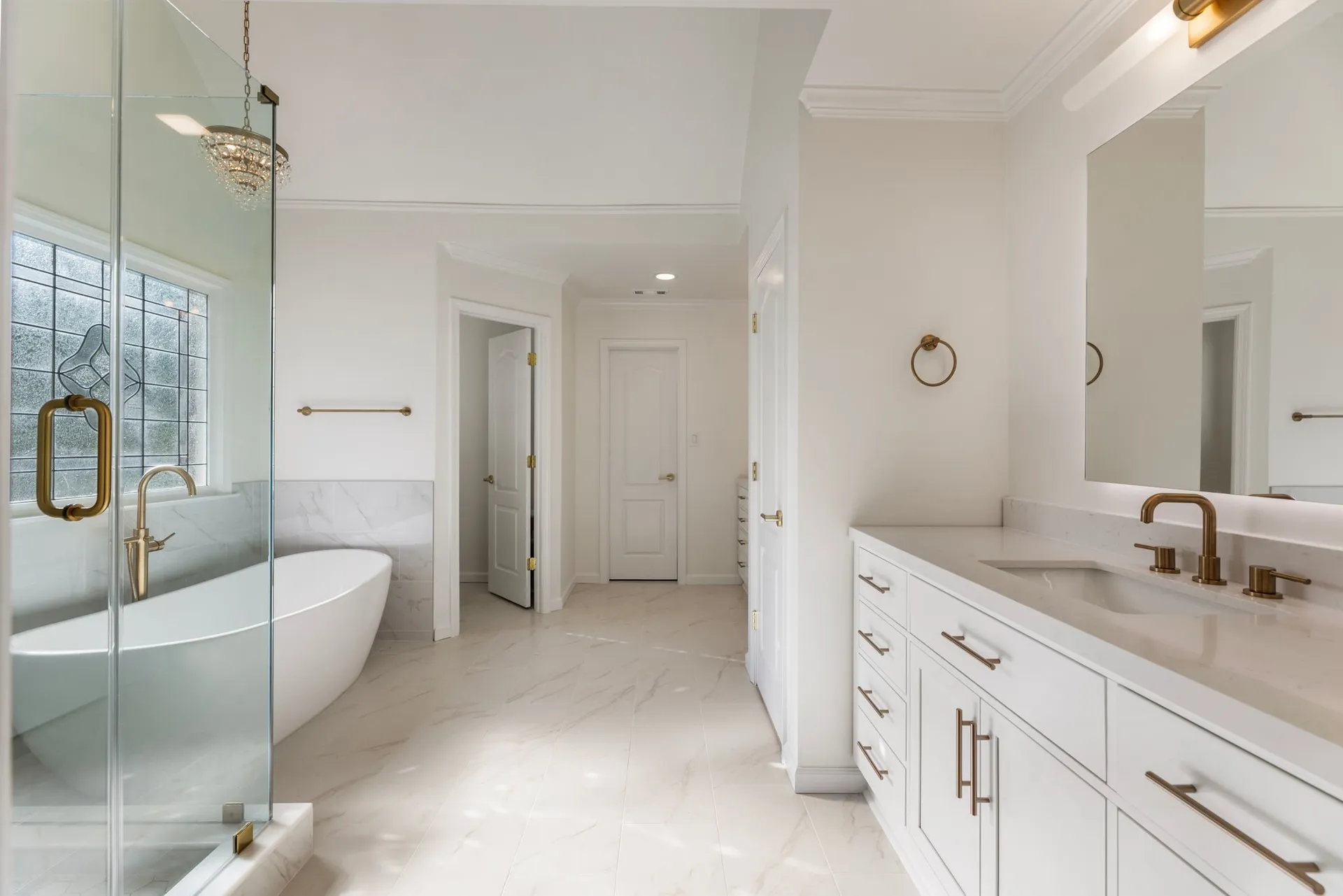 Walk-in shower — Alpharetta bathroom remodel by HomeVantage