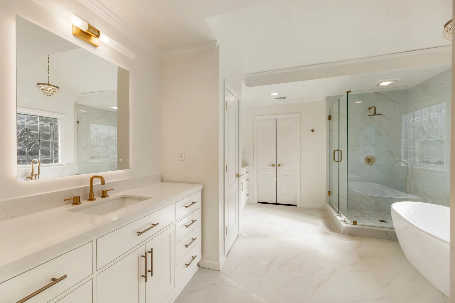 Walk-in shower — Alpharetta bathroom remodel by HomeVantage