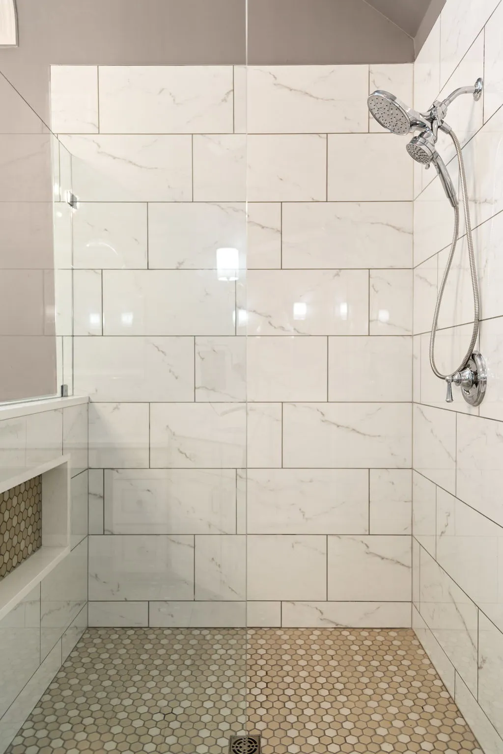 Walk-in shower — Cumming bathroom remodel by HomeVantage