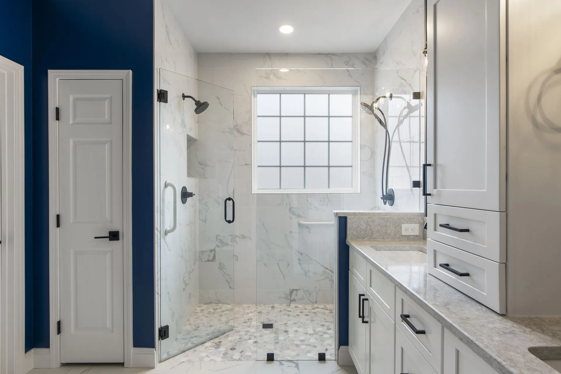 Walk-in shower — Cumming bathroom remodel by HomeVantage