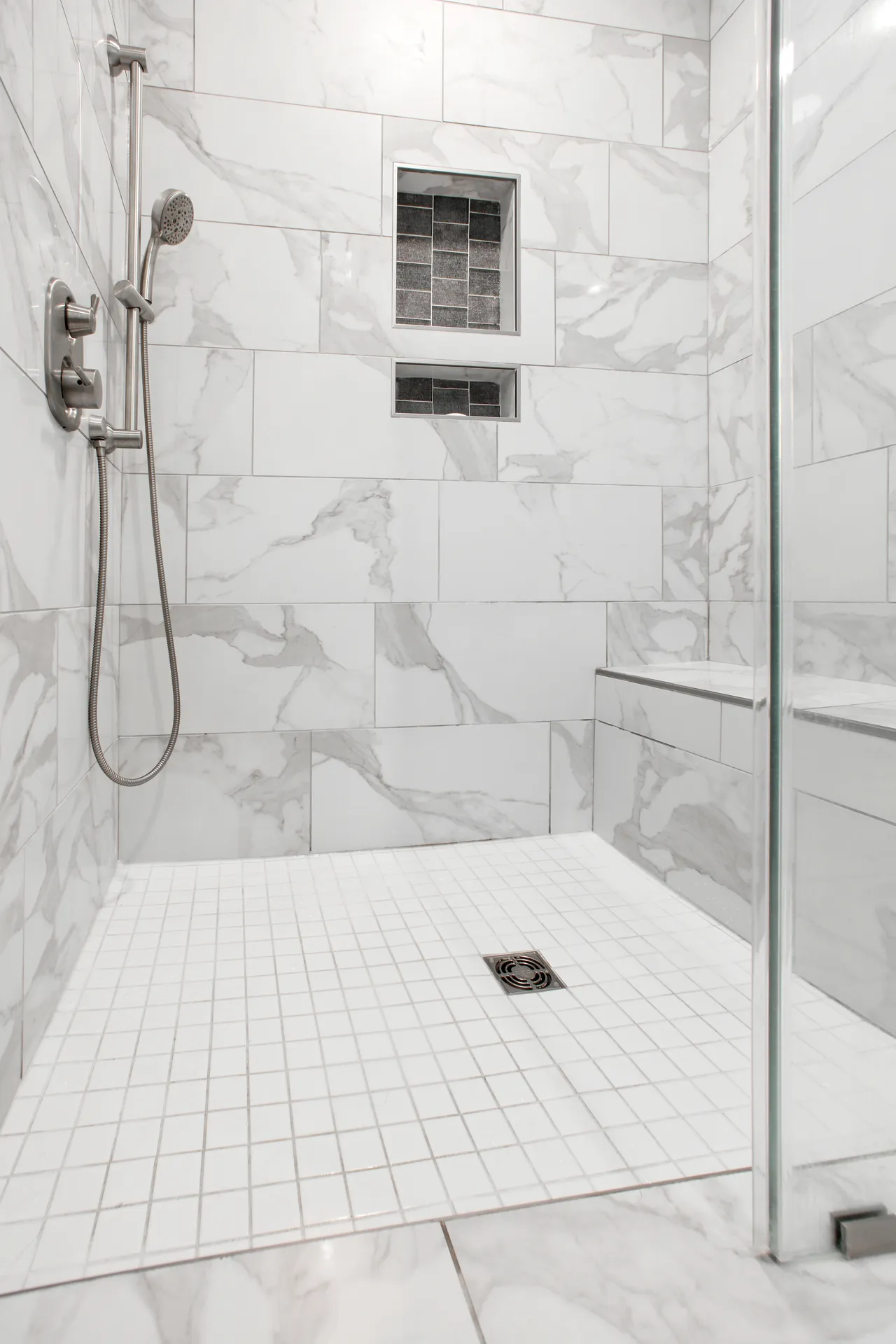 Walk-in shower — Duluth bathroom remodel by HomeVantage