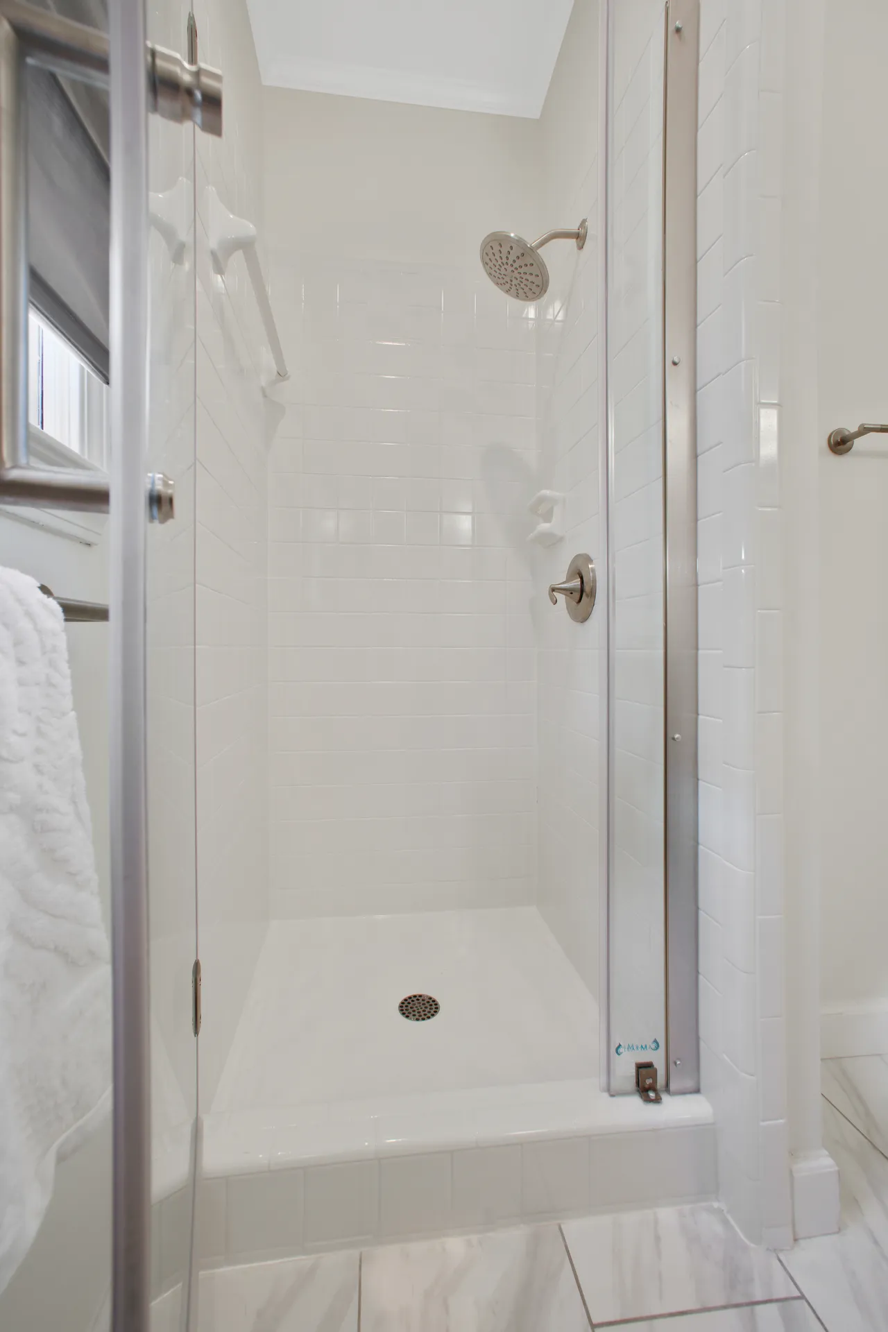 Walk-in shower — Duluth bathroom remodel by HomeVantage