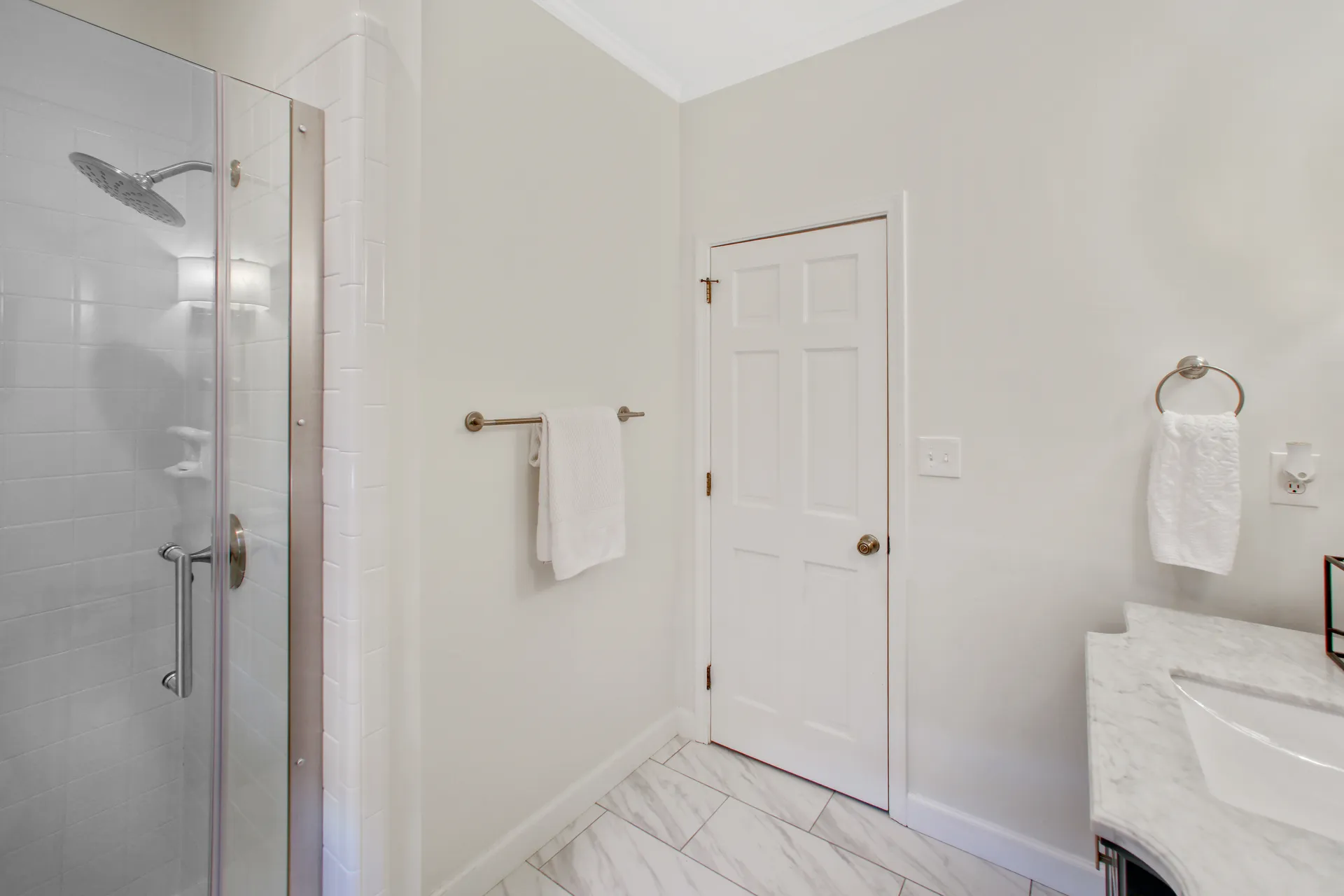 Walk-in shower — Duluth bathroom remodel by HomeVantage