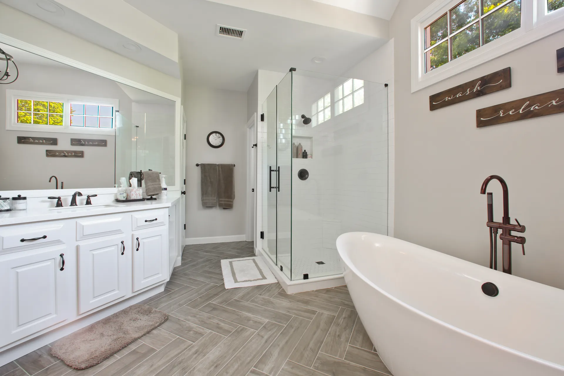 Tub, Vanity — Duluth bathroom remodel by HomeVantage
