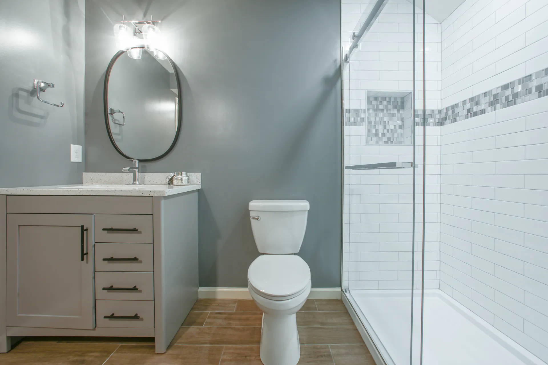 Walk-in shower — Johns Creek bathroom remodel by HomeVantage