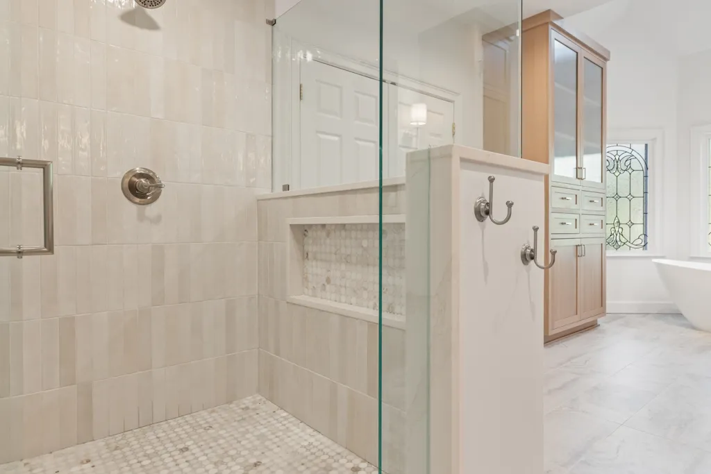 Walk-in shower — Milton bathroom remodel by HomeVantage