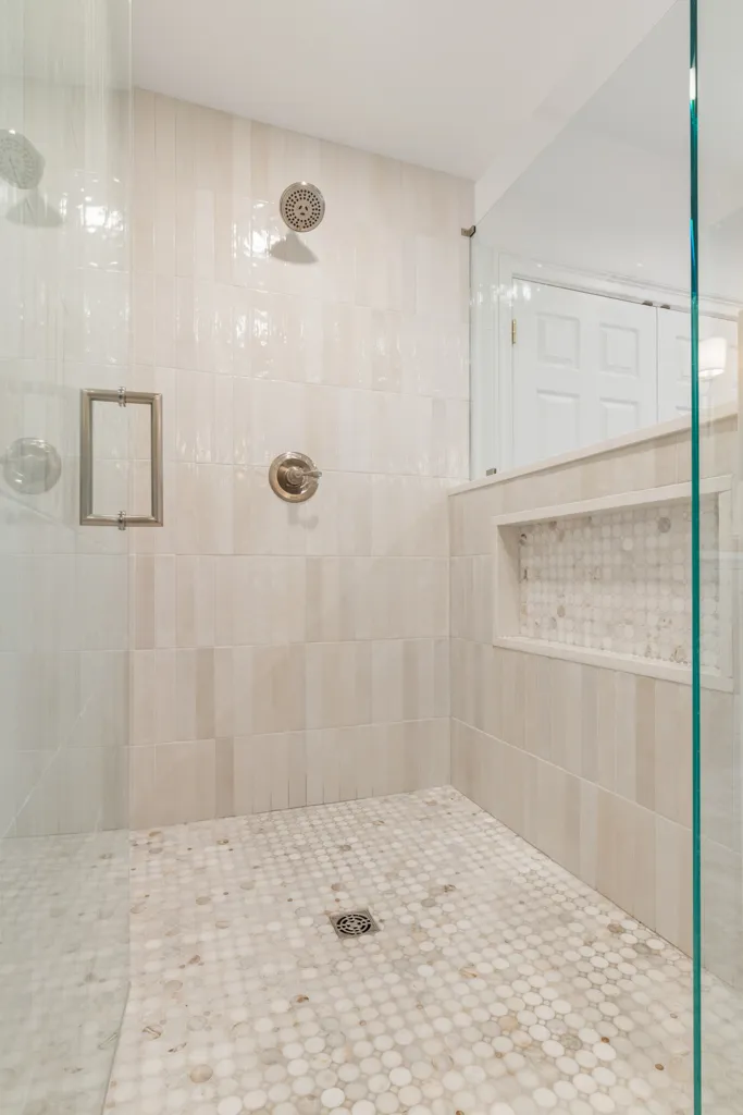Walk-in shower — Milton bathroom remodel by HomeVantage