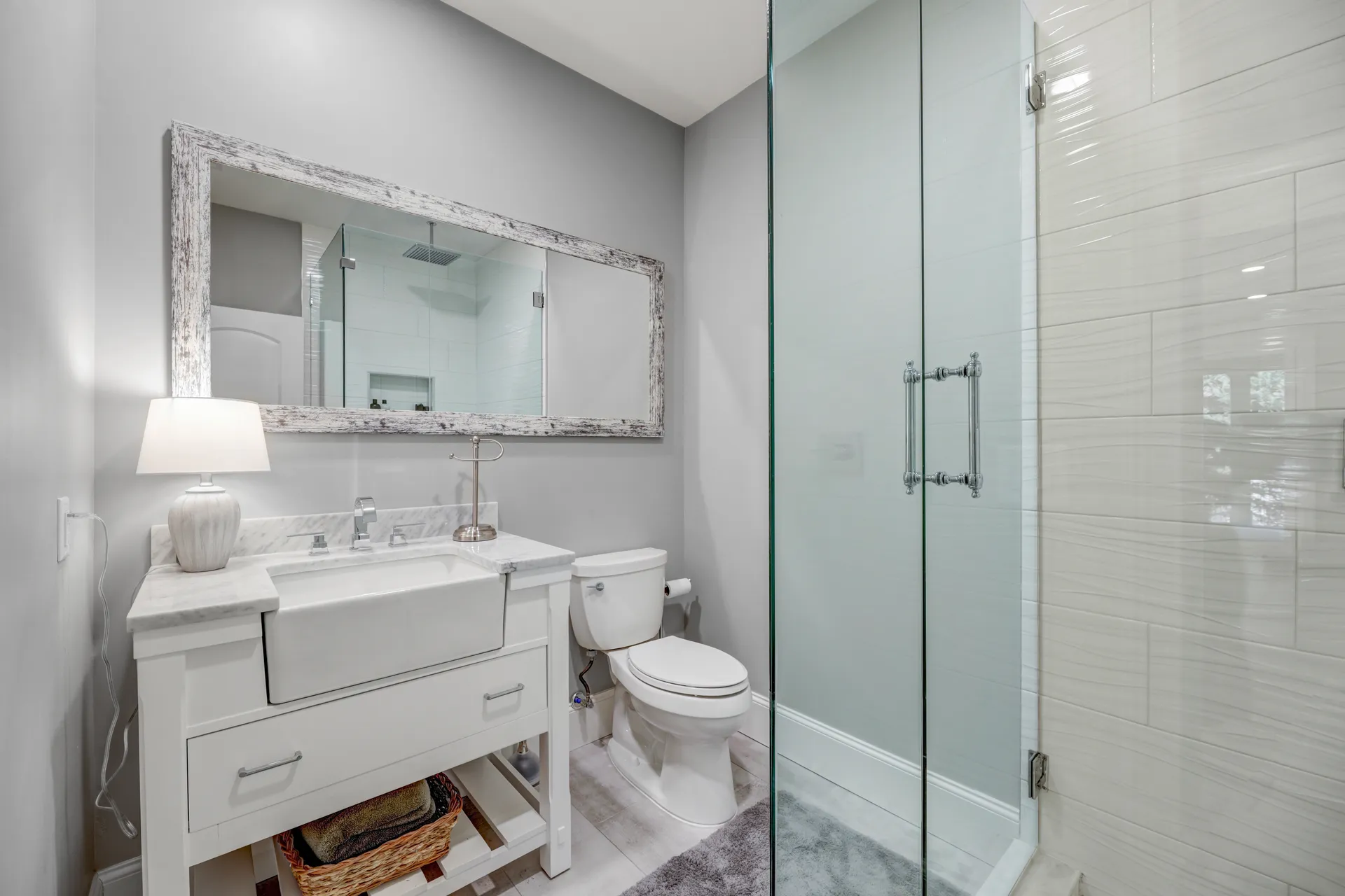 Walk-in shower — Milton bathroom remodel by HomeVantage