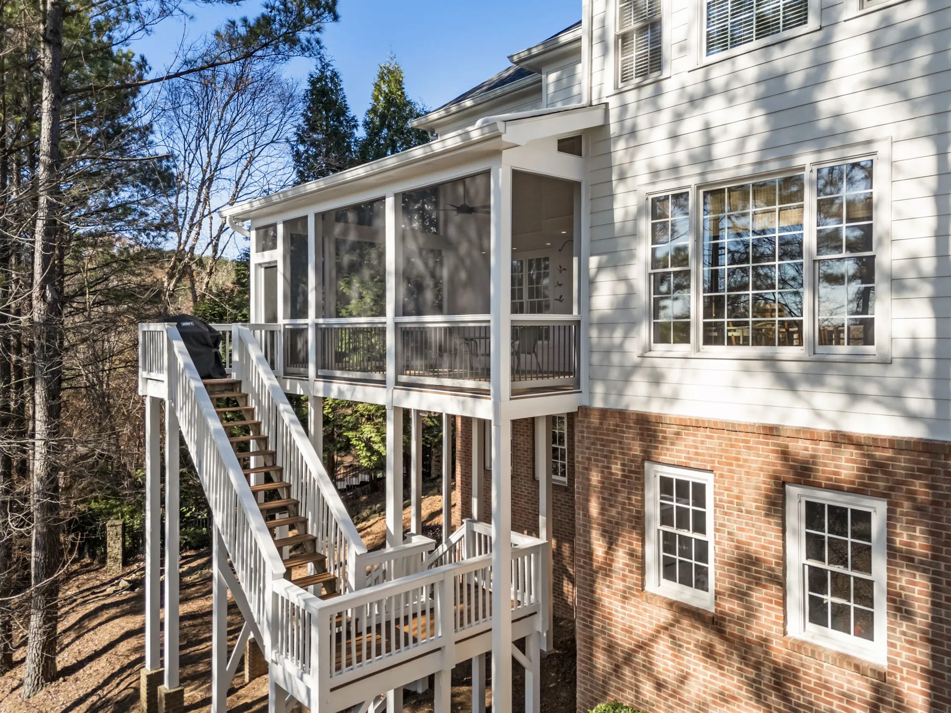 Multi-level covered deck in Cumming, GA by HomeVantage