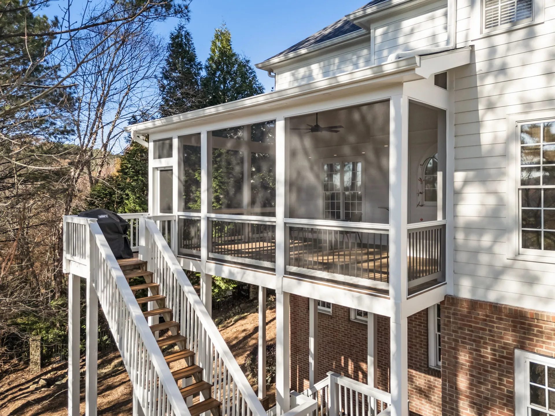 Multi-level covered deck in Cumming, GA by HomeVantage
