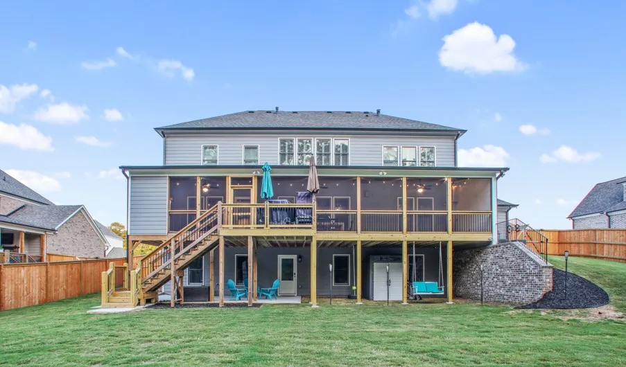 Multi-level covered deck in Cumming, GA by HomeVantage
