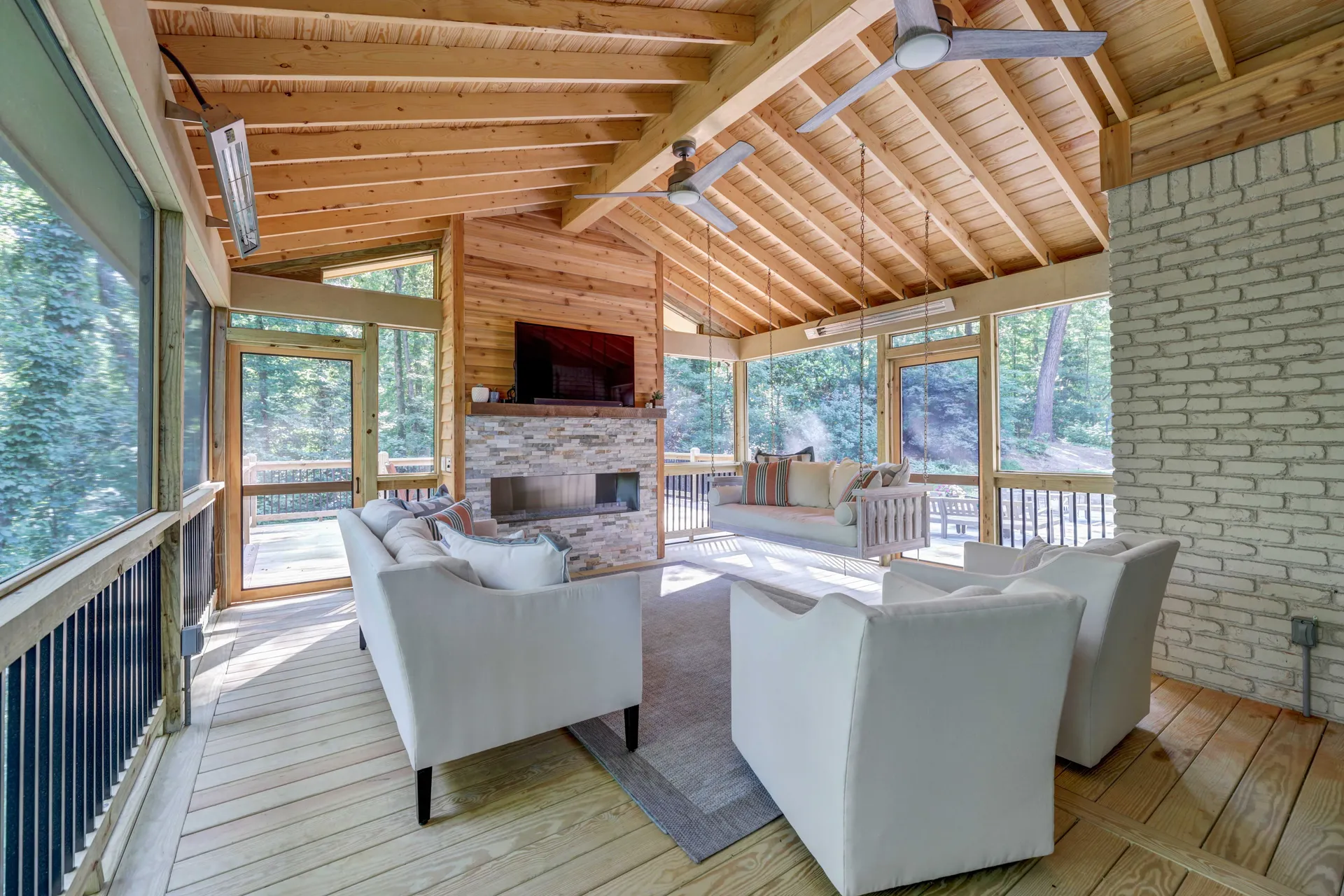 Furnished covered deck living area in Sandy Springs, GA by HomeVantage