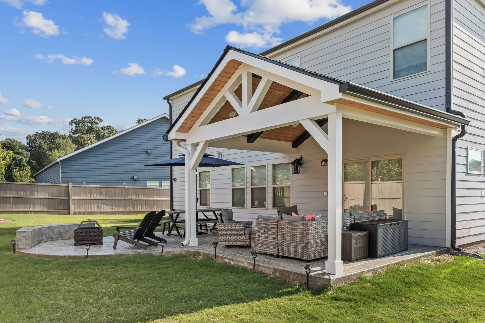 Covered patio in Cumming, GA by HomeVantage