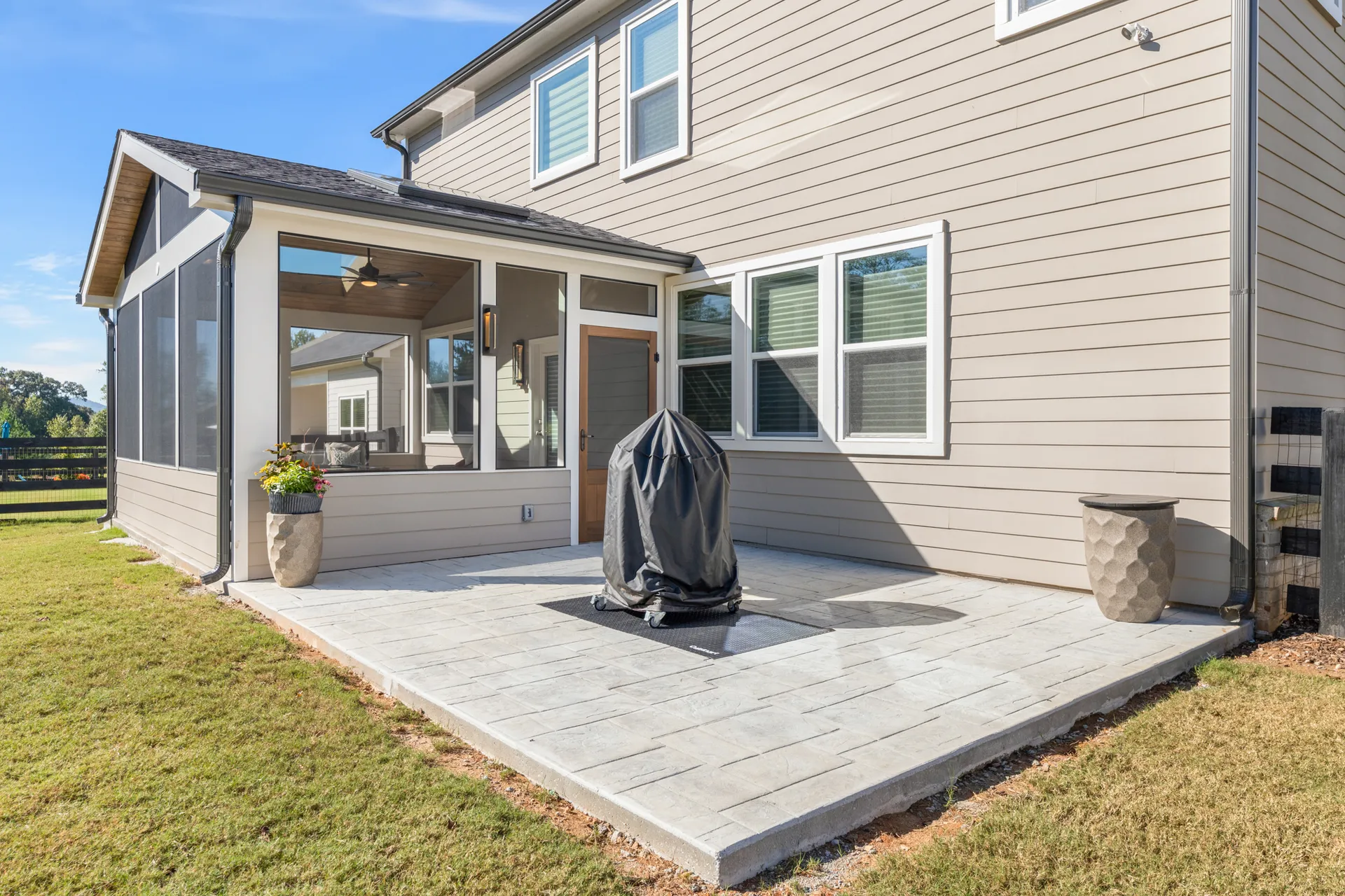 Covered patio in Cumming, GA by HomeVantage
