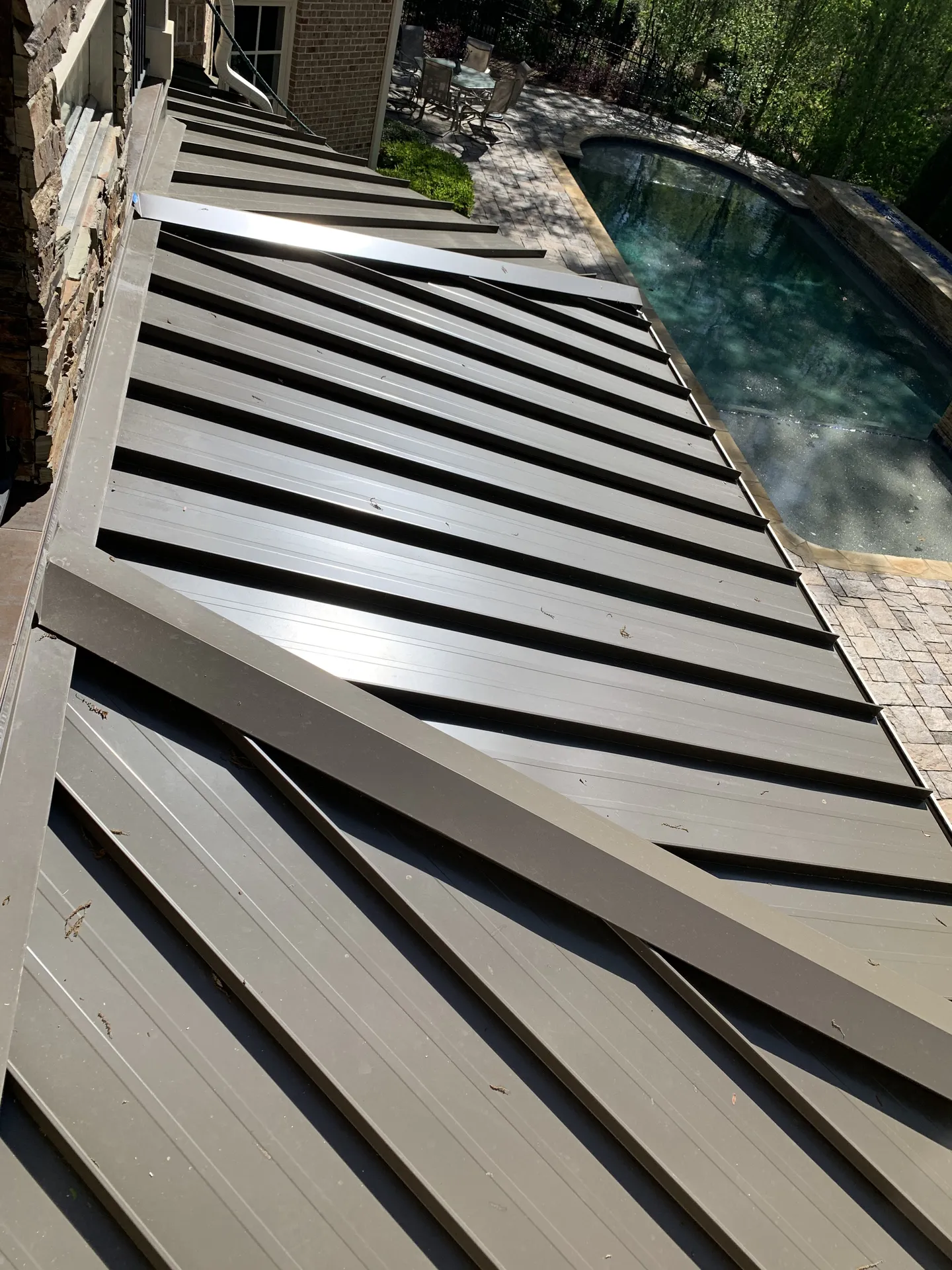 Covered patio in Roswell, GA by HomeVantage