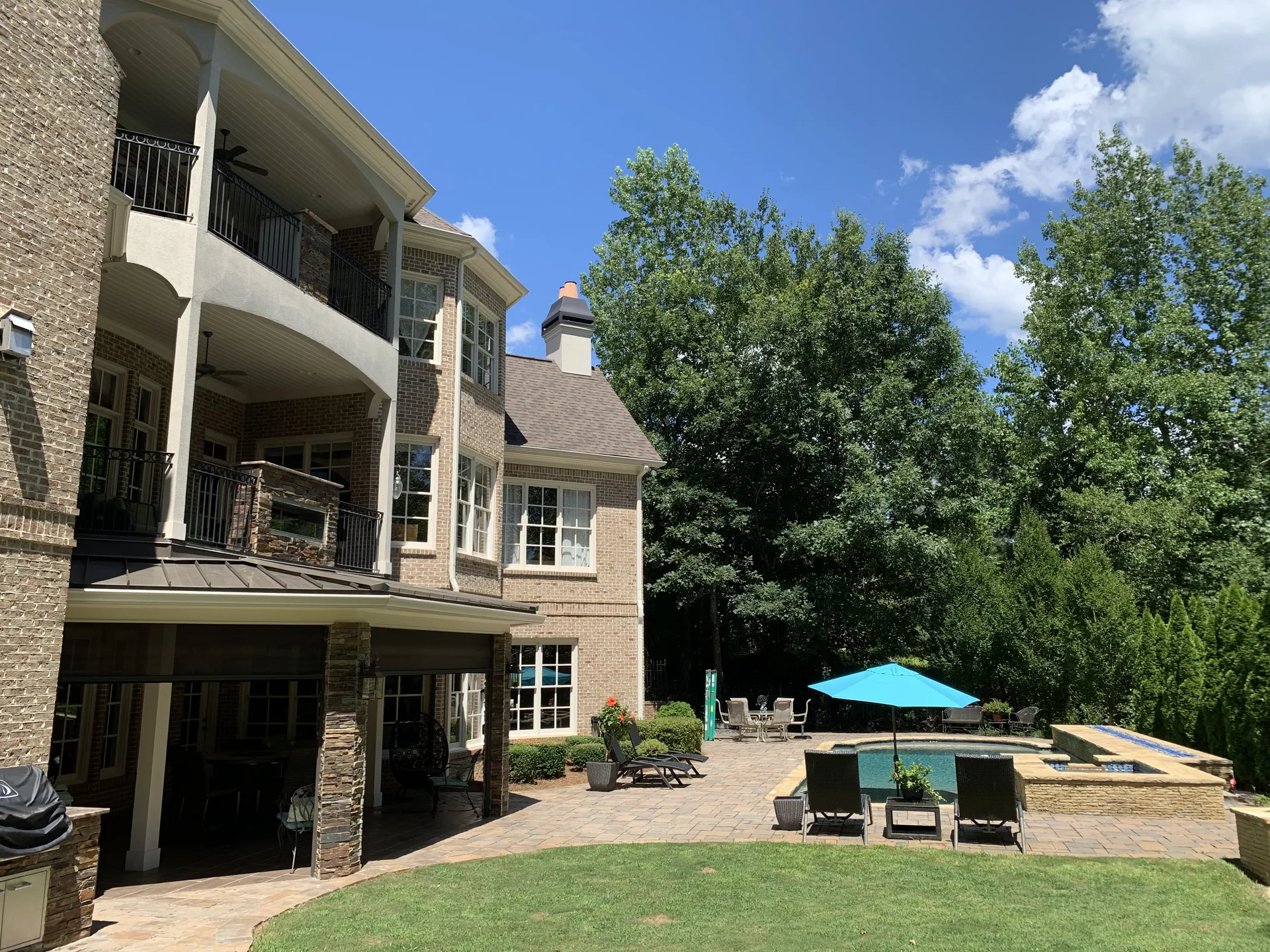 Covered patio in Roswell, GA by HomeVantage