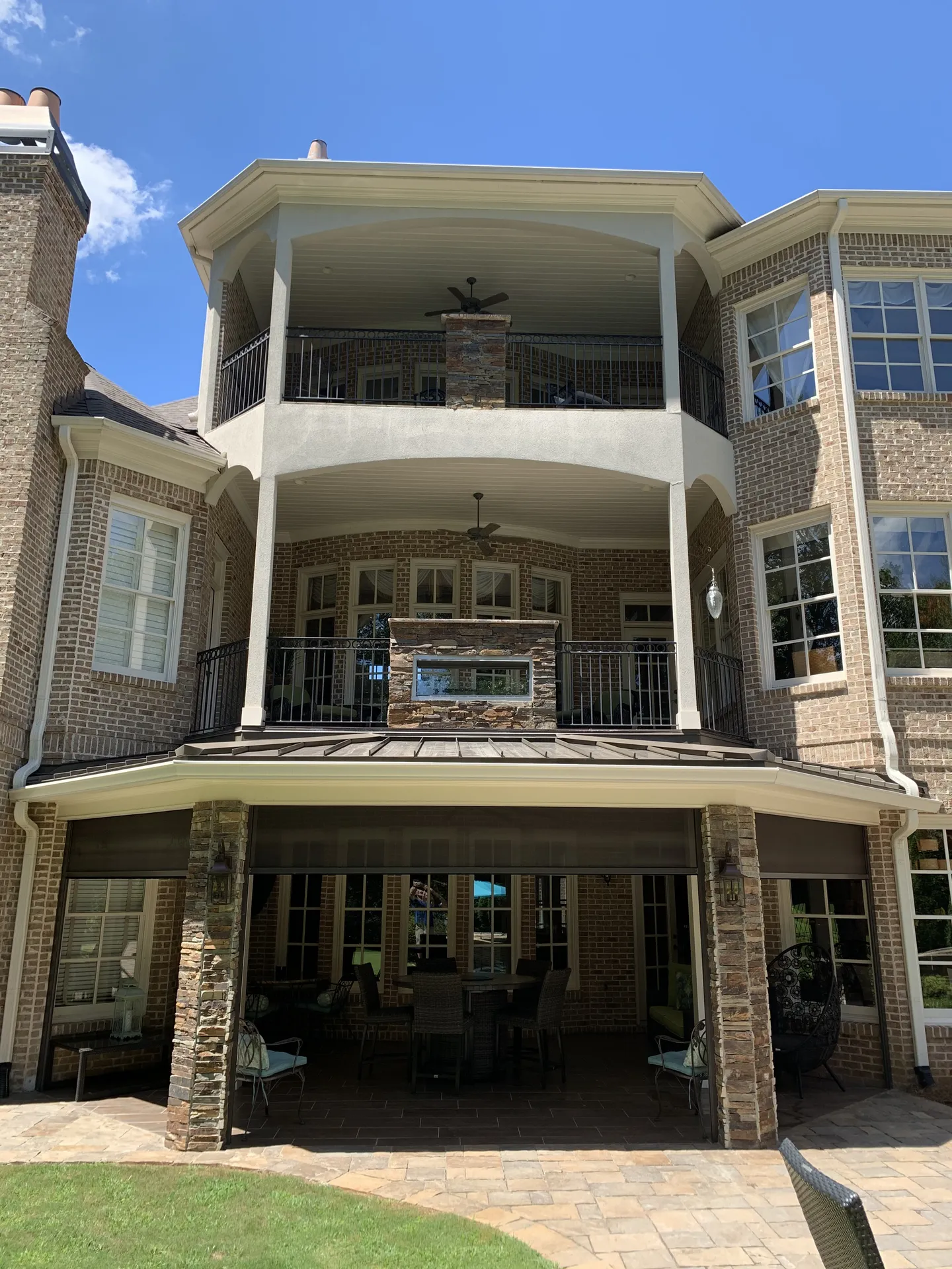 Covered patio in Roswell, GA by HomeVantage