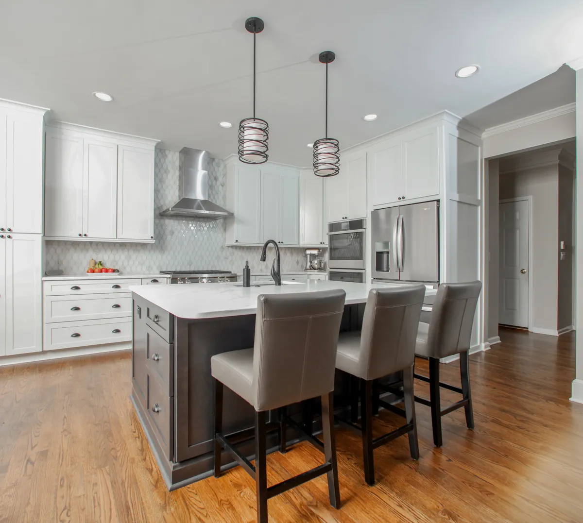 Kitchen island — Alpharetta kitchen remodel by HomeVantage