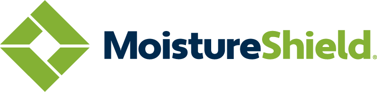 MoistureShield logo, representing high-quality moisture-resistant building materials for residential remodeling projects.